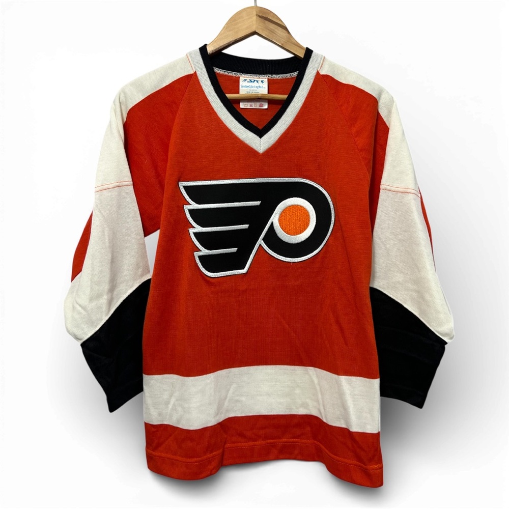 Vintage 70s Sandow SK Philadelphia Flyers Hockey Jersey Youth Large